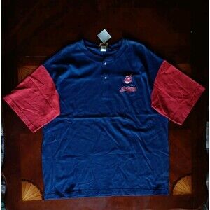 Vintage Hummer Sportswear Cleveland Indians Ringer Shirt Mens Large USA Made